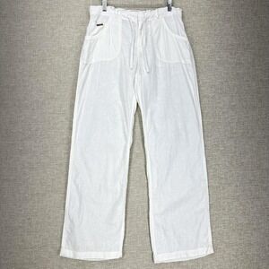 BDG Urban Outfitters Linen Cotton Pants Womens Medium White Wide Leg Drawstring
